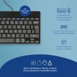 R-Go Tools Ergonomische Tastatur R-Go Compact Break, kompakte Tastatur mit Pausensoftware, QWERTY (UK), Kabelgebunden, Schwarz