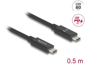 DELOCK USB 80 Gbps Kabel USB Typ-C St > St 16K 60Hz 0,5m