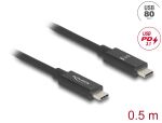 DELOCK USB 80 Gbps Kabel USB Typ-C St > St 16K 60Hz 0,5m