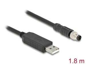 DELOCK M12 Serielles Anschlusskabel A-kodiert 3 Pin 1,8 m