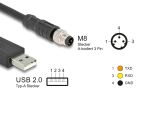DELOCK M12 Serielles Anschlusskabel A-kodiert 3 Pin 1,8 m