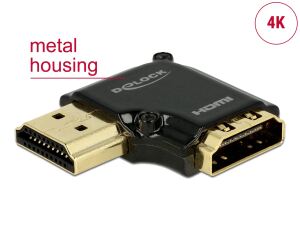 DELOCK HMDI Adapter A -> A St/Bu 90° links 4K Metallgehäu
