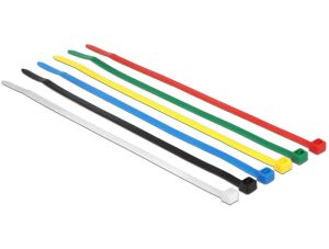 DeLOCK 18626 Kabelbinder Nylon Schwarz, Blau, Grün, Rot, Transparent, Gelb 200 Stück(e)
