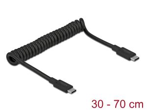 DELOCK USB 10 Gbps Spiralkabel USB-C St zu USB-C St PD 3A