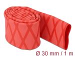 DELOCK Schrumpfschlauch X-Muster rutschfest 1 m x 30 mm rot