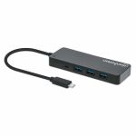 Manhattan 168410 Schnittstellen-Hub USB Typ-C 5000 Mbit/s Schwarz