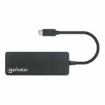 Manhattan 168410 Schnittstellen-Hub USB Typ-C 5000 Mbit/s Schwarz