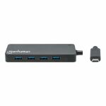 Manhattan 168410 Schnittstellen-Hub USB Typ-C 5000 Mbit/s Schwarz