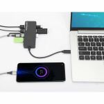 Manhattan 168410 Schnittstellen-Hub USB Typ-C 5000 Mbit/s Schwarz
