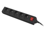 Lanberg PS1-05E-0300-BK Verlängerungskabel 3 m 5 AC-Ausgänge Drinnen Weiß