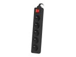 Lanberg PS1-05E-0300-BK Verlängerungskabel 3 m 5 AC-Ausgänge Drinnen Weiß