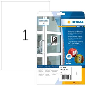 HERMA 10798 selbstklebendes Etikett Rechteck Permanent Weiß 20 Stück(e)