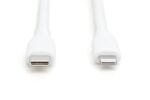 Digitus Lightning Silikon Anschlusskabel, USB-C - Lightning, 1m, weiß