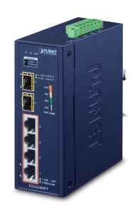 PLANET IP30 Industrial 4* 1000TP PoE+ 2* 100/1000X SFP (-40 bis 70 Grad C)