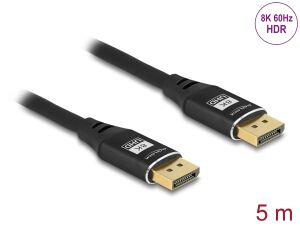 DELOCK DisplayPort Kabel 8K 60Hz 5m schwarz Metall
