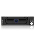 ICY BOX IB-138SK-B-II; Wechselrahmen für 3,5" SATA I/II/III & SAS HDD, blue circle Light, black color