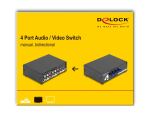 DELOCK A/V Switch 4 Eingänge -> 1 Ausgang bidirektion