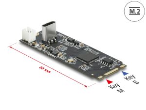 DELOCK Konverter M.2 Key B+M Stecker zu USB Type-C Buchse