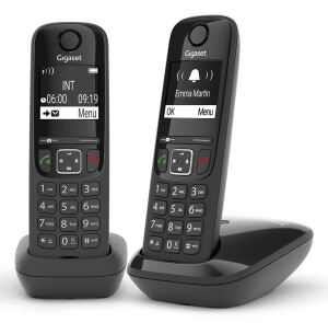 Gigaset AS690 Duo Analoges/DECT-Telefon Anrufer-Identifikation Schwarz