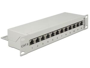 DELOCK 10" Patchpanel 12 Port Cat.6 grau