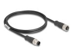 DELOCK M12 Kabel A-kodiert 8 Pin Stecker zu Buchse PVC 1
