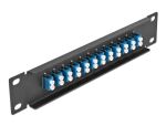 DELOCK 10" LWL Patchpanel 12 Port LC Duplex blau 1HE schwarz