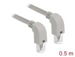 DELOCK Netzwerkkabel RJ45 Cat.6A S/FTP unten/unten gew. 0,5m