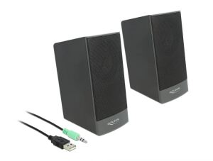 DeLOCK Stereo 2.0 PC Lautsprecher mit 3,5 mm Klinkenstecker und USB Stromversorgung