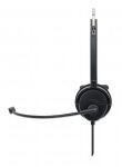 Manhattan Mono USB-Headset, Ohraufliegendes Design (On-Ear), Ohrmuschel einseitig, kabelgebunden, USB-A-Stecker, integrierte Lautstärkeregelung, verstellbares Mikrofon, schwarz