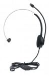 Manhattan Mono USB-Headset, Ohraufliegendes Design (On-Ear), Ohrmuschel einseitig, kabelgebunden, USB-A-Stecker, integrierte Lautstärkeregelung, verstellbares Mikrofon, schwarz