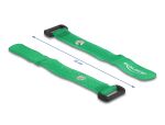 DeLOCK Klett-Kabelbinder mit Schlaufe und Befestigungsöse L 150 x B 20 mm grün 5 Stück
