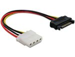 DeLOCK Power SATA/Molex Cable Schwarz, Rot 0,12 m