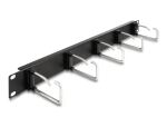 DeLOCK 19″ Kabelmanagement Rangierpanel mit 5 Metallbügel 1 HE schwarz