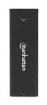 Manhattan M.2 NVMe SSD-Festplattengehäuse, USB 3.2 Gen 2, USB-C-Buchsenanschluss für bis zu 10 Gbit/s, UASP-konform, Aluminium, schwarz