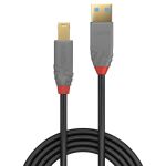 Lindy 36742 USB Kabel USB 3.2 Gen 1 (3.1 Gen 1) 2 m USB A USB B 5 Gbit/s Schwarz, Grau