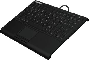 KeySonic KSK-3211ELU (DE), Super-Mini Tastatur, Hintergrundbeleuchtung, Touchpad, schwarz