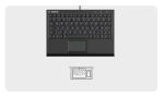 KeySonic KSK-3211ELU (DE), Super-Mini Tastatur, Hintergrundbeleuchtung, Touchpad, schwarz