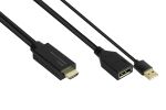 Alcasa HDMI-AD22 Videokabel-Adapter 0,3 m HDMI Typ A (Standard) DisplayPort Schwarz