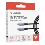 Verbatim 31847 USB Kabel USB4 Gen 2x2 1,2 m USB C 40 Gbit/s 240 W Schwarz
