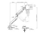 Equip 17"-49" Schwerlast-Monitor-Schreibtischhalterung, Weiß