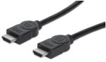 Manhattan High Speed HDMI-Kabel mit Ethernet-Kanal, 4K@30Hz, HEC, ARC, 3D, HDMI-Stecker auf HDMI-Stecker, geschirmt, schwarz, 1 m