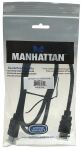 Manhattan High Speed HDMI-Kabel mit Ethernet-Kanal, 4K@30Hz, HEC, ARC, 3D, HDMI-Stecker auf HDMI-Stecker, geschirmt, schwarz, 1 m