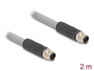DELOCK M12 Kabel L-kodiert 5 Pin St r. gew. zu Bu PUR 2m