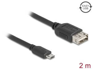 DeLOCK 81519 USB Kabel USB 2.0 2 m Micro-USB B USB A 0,48 Gbit/s Schwarz