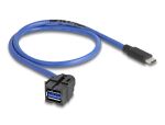 DeLOCK Keystone Modul USB 5 Gbps A Buchse zu USB Type-C Stecker mit Kabel