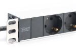 Digitus Steckdosenleiste mit Aluminiumprofil, 8-fach Schutzkontaktsteckdose, 2 m Zuleitung Schutzkontaktstecker
