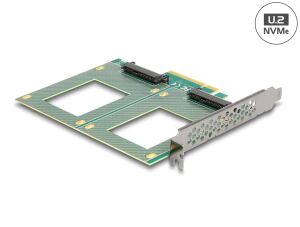 DeLOCK PCI Express 4.0 x8 Karte zu 2 x intern U.2 NVMe SFF-8639 - Bifurcation (LxB: 144 x 122 mm)