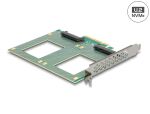 DeLOCK PCI Express 4.0 x8 Karte zu 2 x intern U.2 NVMe SFF-8639 - Bifurcation (LxB: 144 x 122 mm)