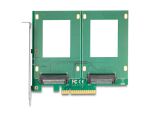 DeLOCK PCI Express 4.0 x8 Karte zu 2 x intern U.2 NVMe SFF-8639 - Bifurcation (LxB: 144 x 122 mm)