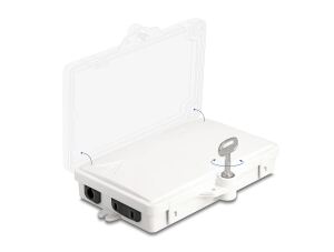 DeLOCK LWL Verteilerbox für Innen- und Außenbereich IP65 wasserfest abschließbar 2 Port weiß